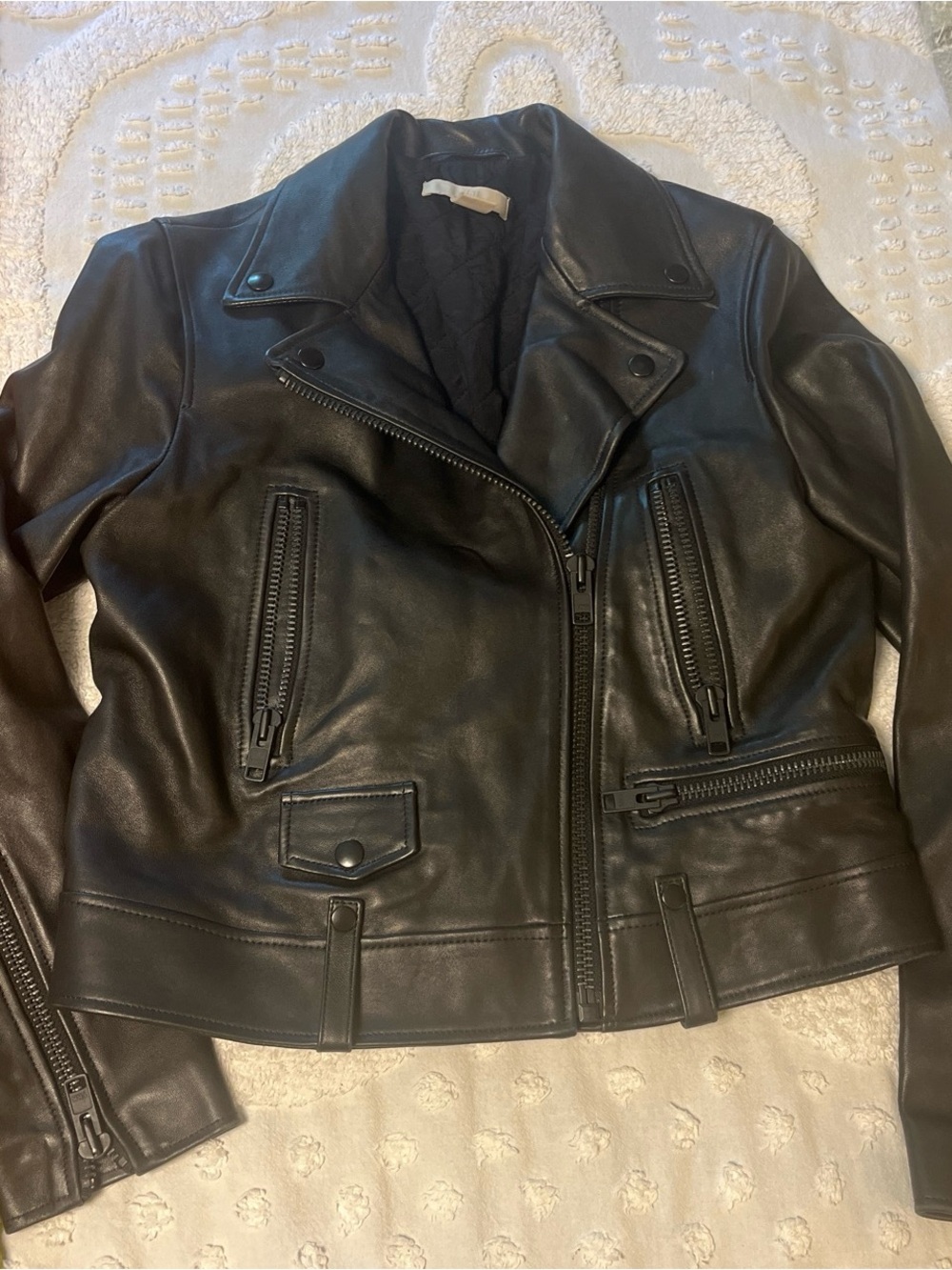 Women’s Black Leather Moto Jacket